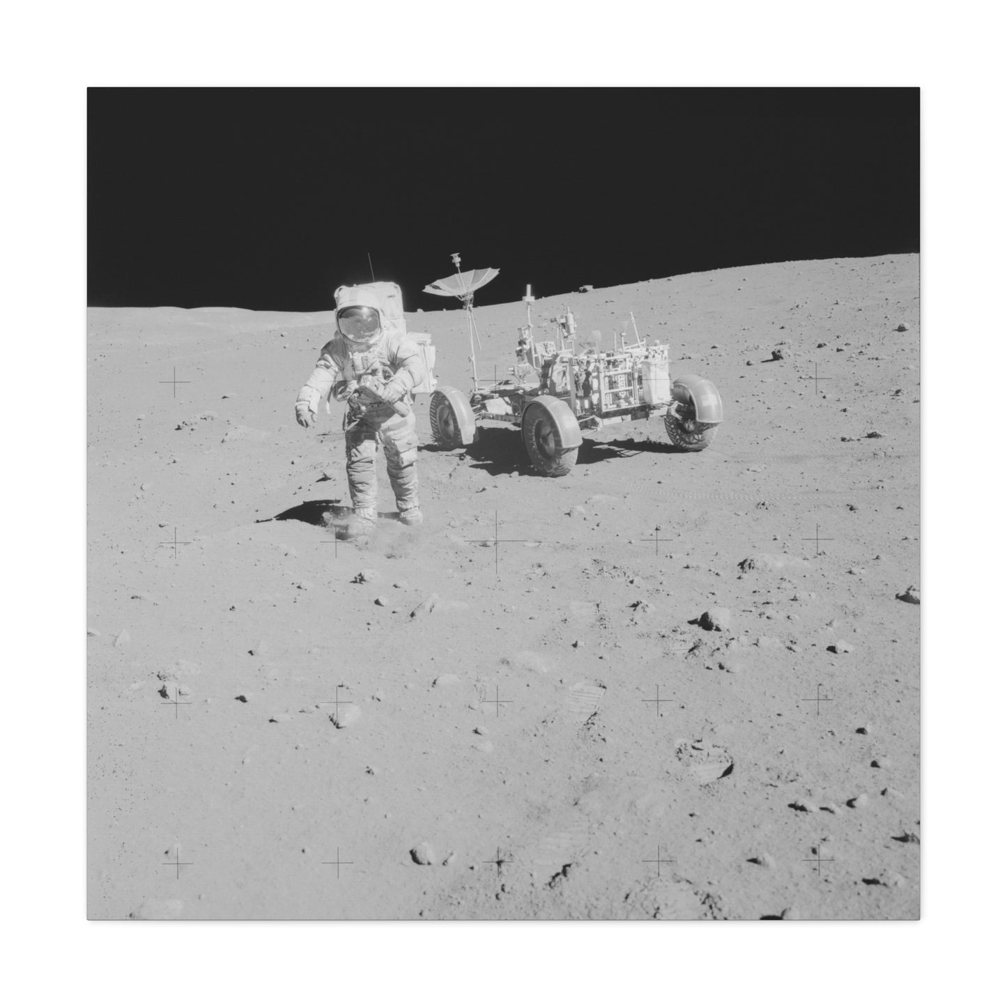 Moon Landing Canvas Art | Astronaut & Lunar Rover