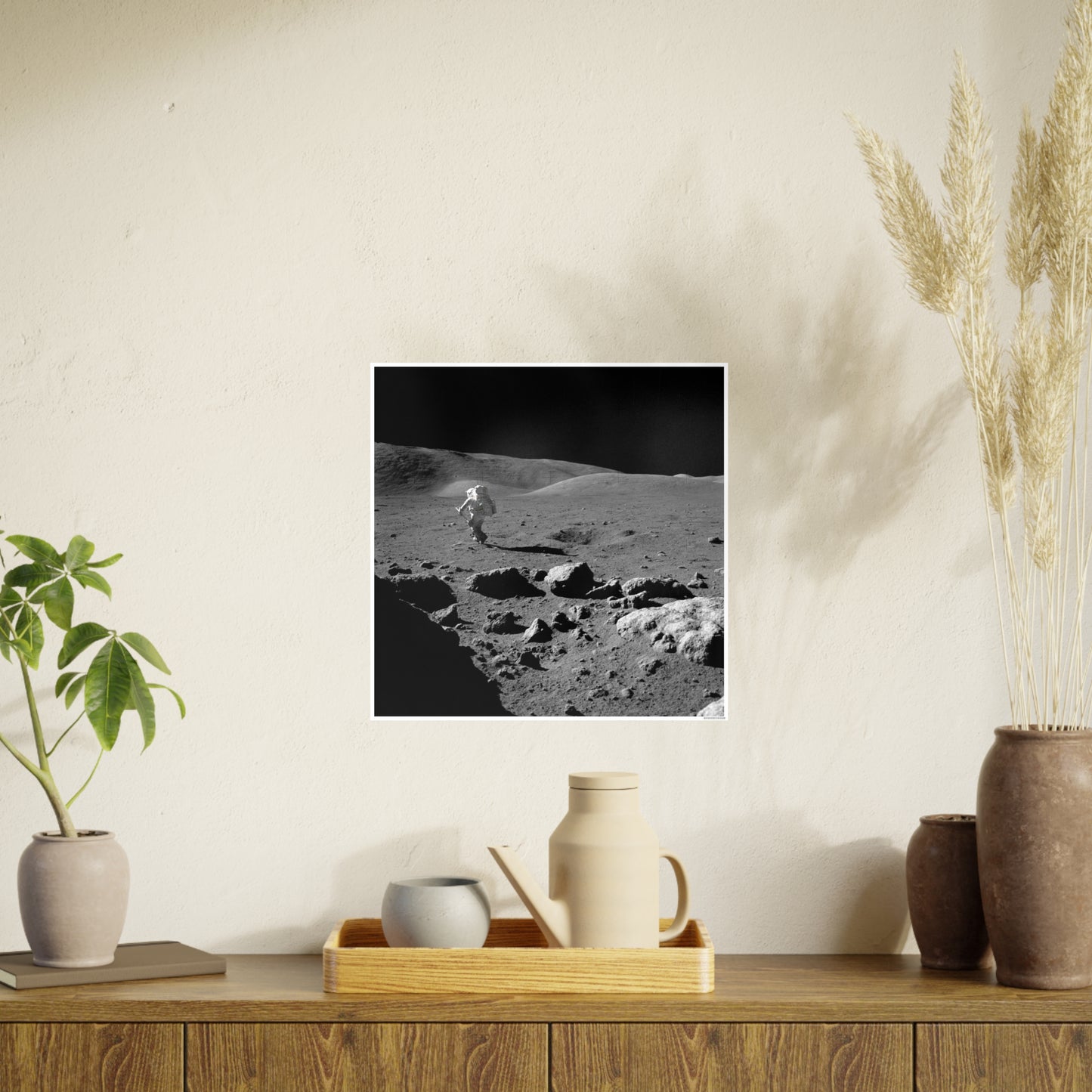 Vintage Moon Poster - Black and White Photo Print for Space Enthusiasts