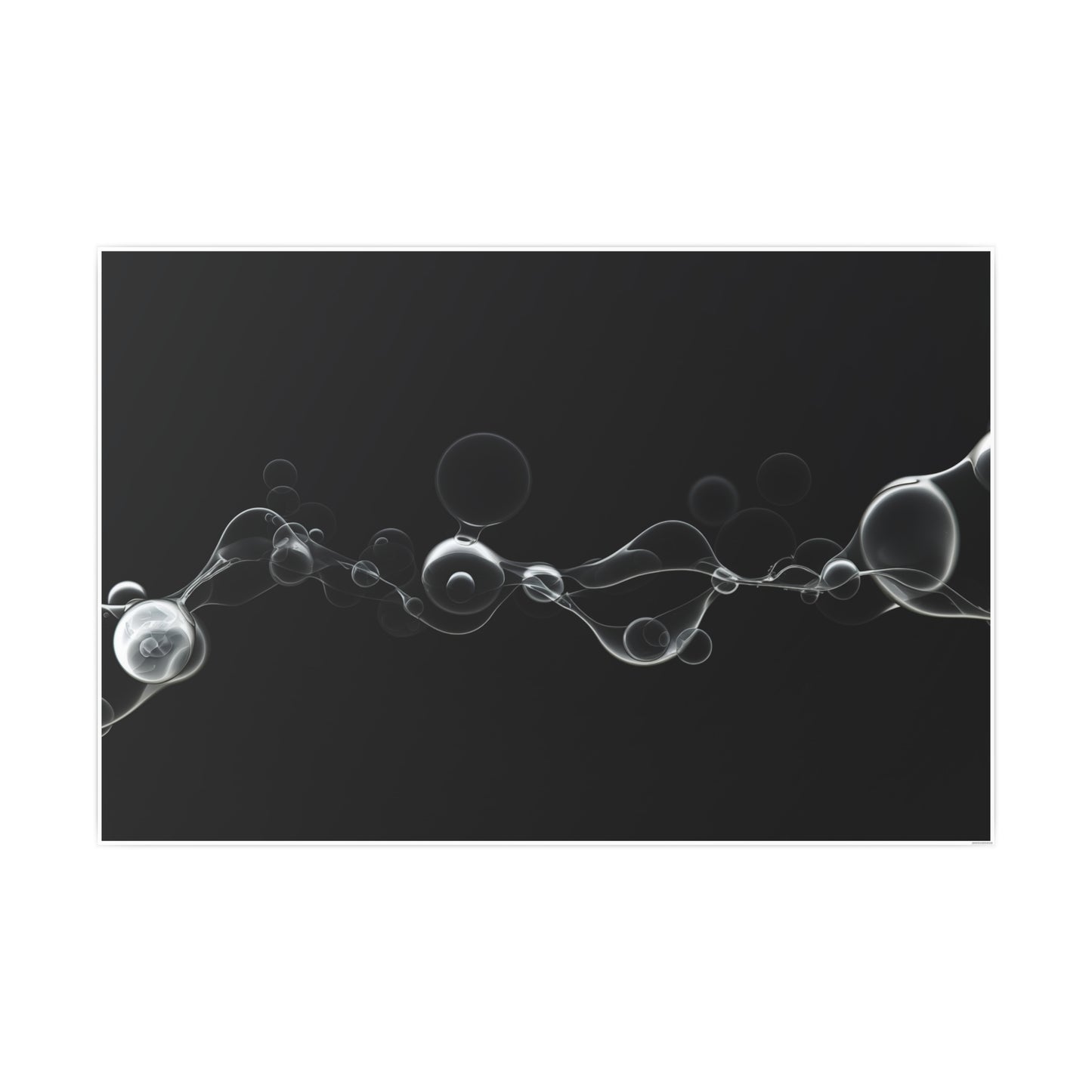 Elegant Black and White Bubble Art Poster - Modern Wall Decor for Home and Office