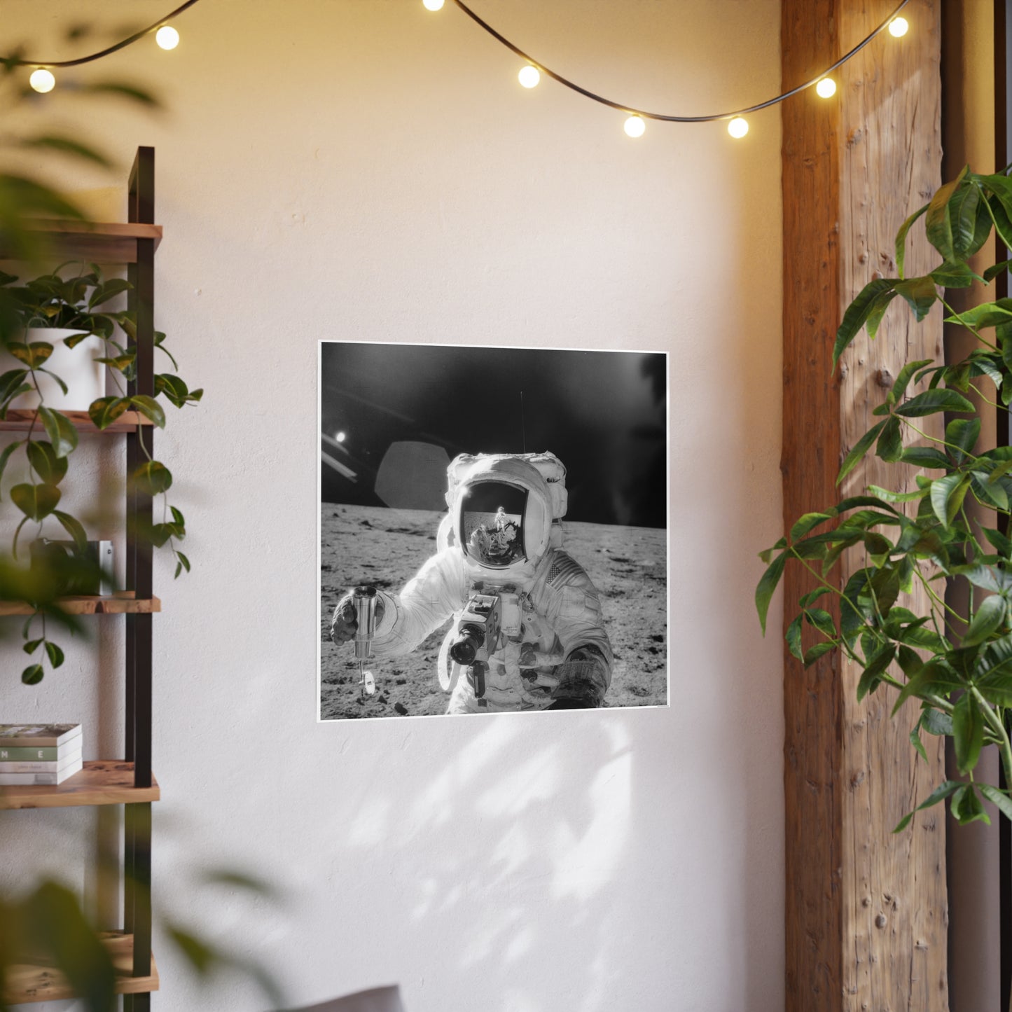 Astronaut Photo Art Poster - Black and White Space Decor for Home