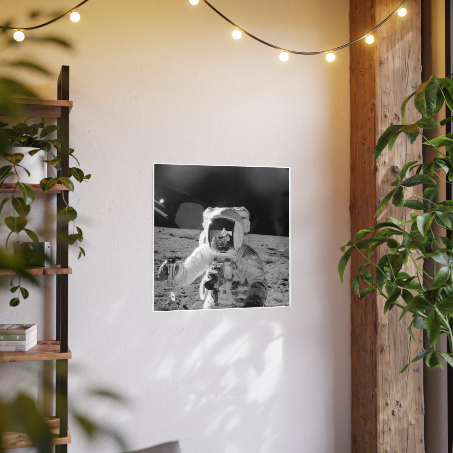 Astronaut Photo Art Poster - Black and White Space Decor for Home