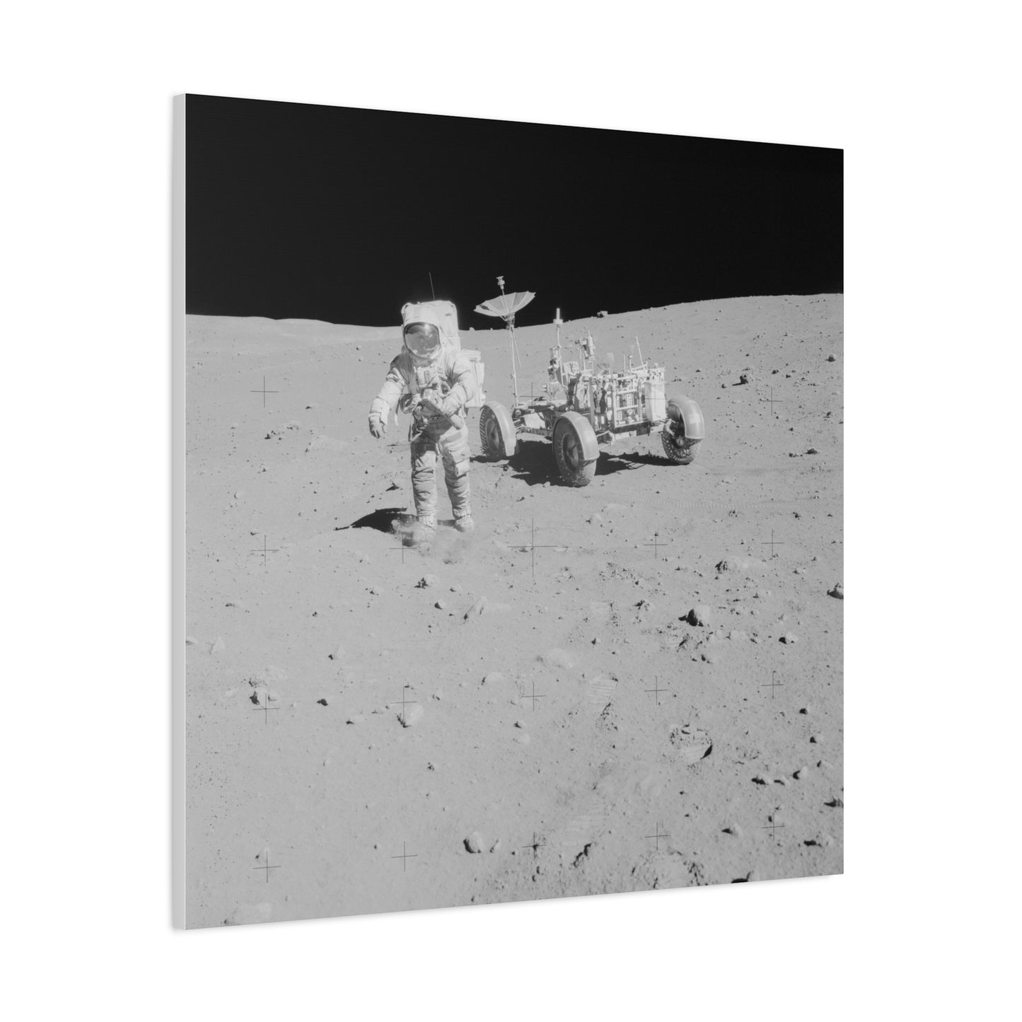 Moon Landing Canvas Art | Astronaut & Lunar Rover