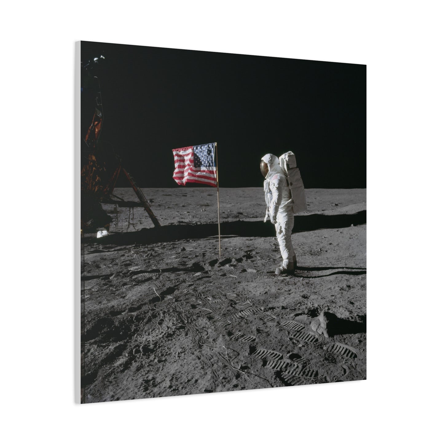 Astronaut Moon Landing Canvas Print - 1.25" Stretched Wall Art
