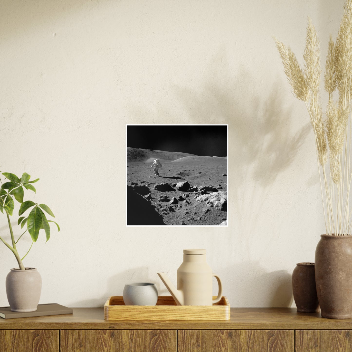 Vintage Moon Poster - Black and White Photo Print for Space Enthusiasts