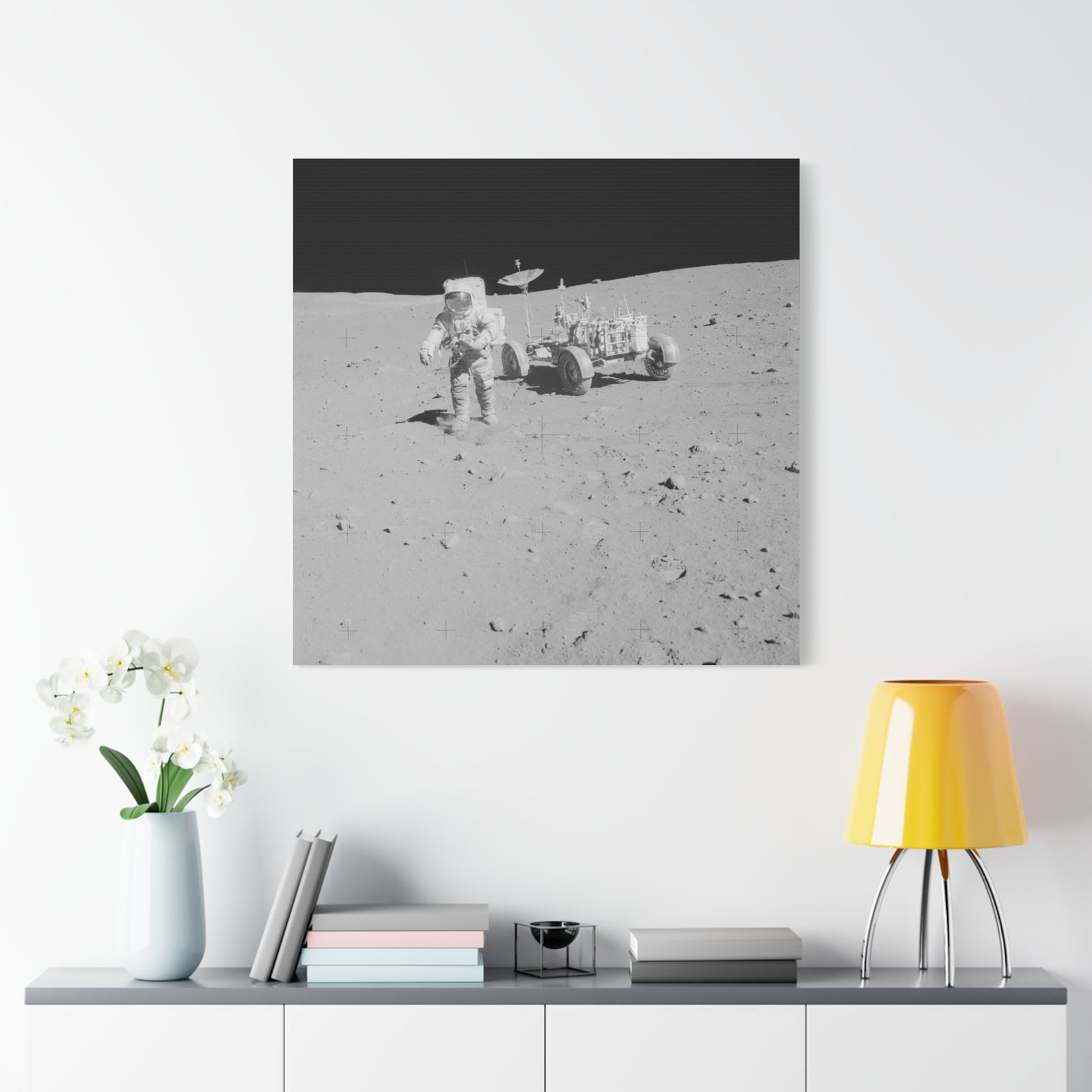 Moon Landing Canvas Art | Astronaut & Lunar Rover