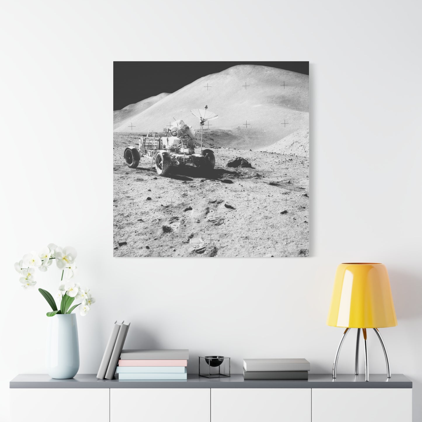 Lunar Exploration Matte Canvas Print - Space Themed Home Décor