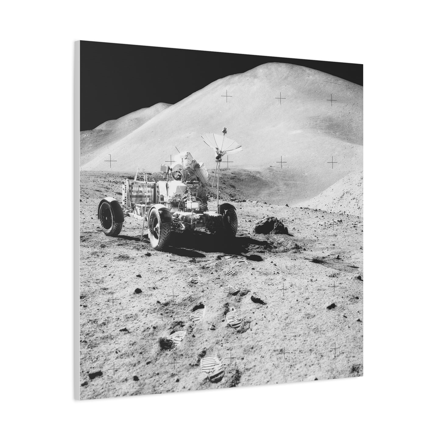 Lunar Exploration Matte Canvas Print - Space Themed Home Décor