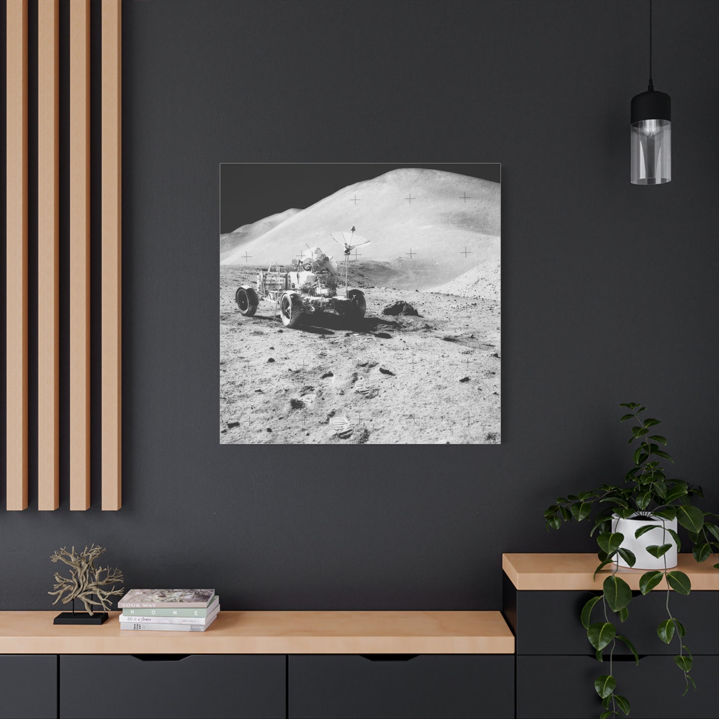 Lunar Exploration Matte Canvas Print - Space Themed Home Décor