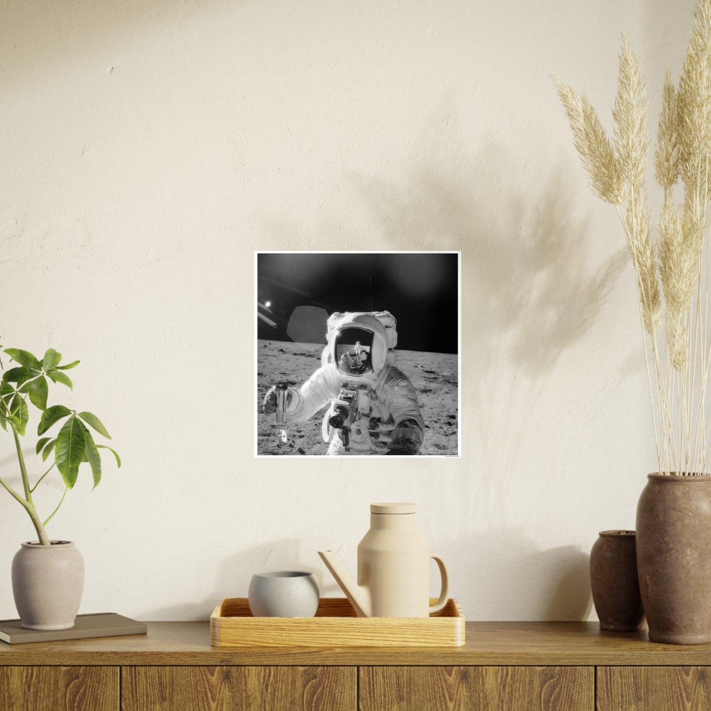 Astronaut Photo Art Poster - Black and White Space Decor for Home