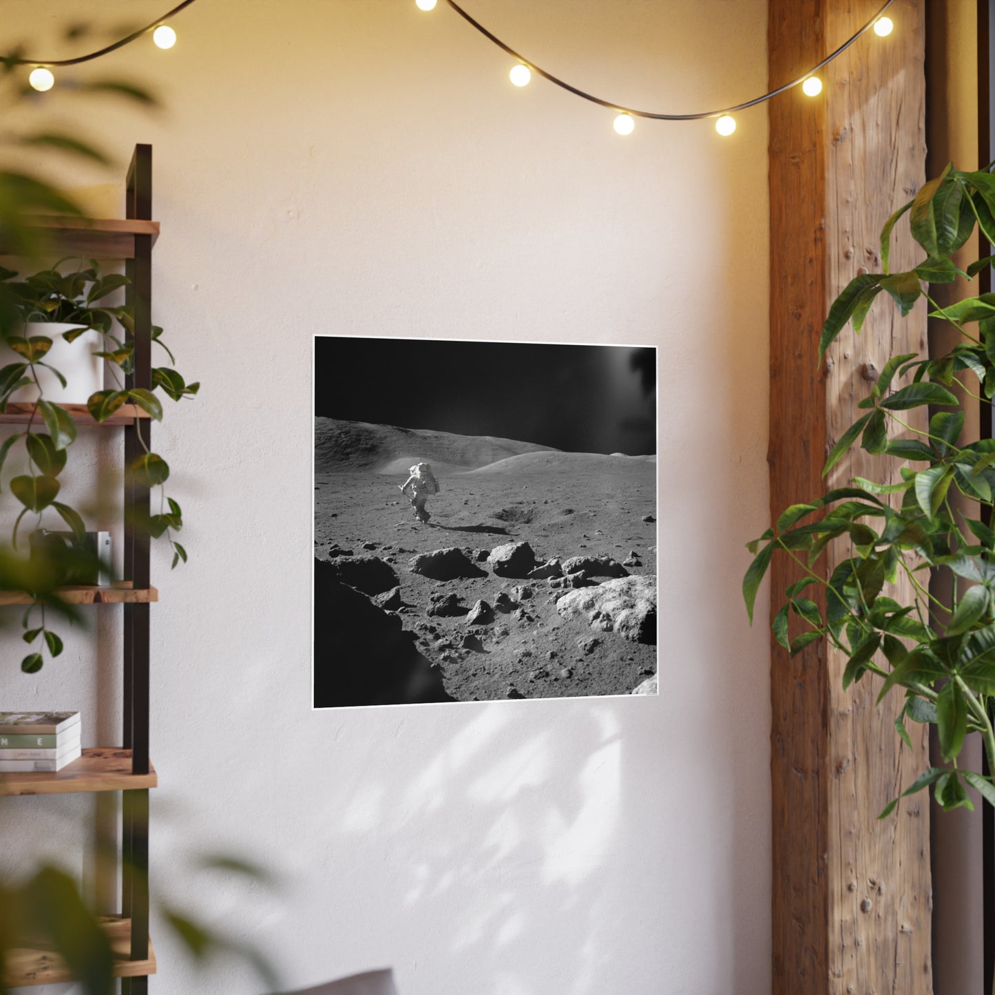 Vintage Moon Poster - Black and White Photo Print for Space Enthusiasts