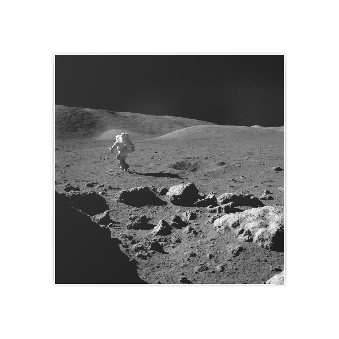Vintage Moon Poster - Black and White Photo Print for Space Enthusiasts