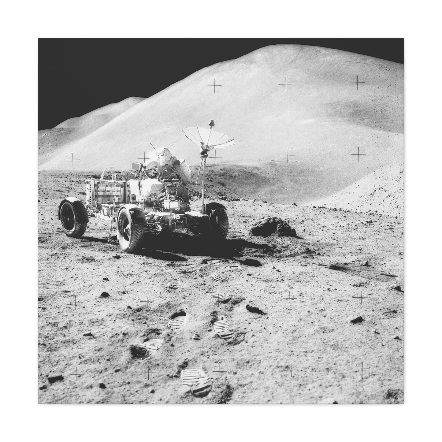 Lunar Exploration Matte Canvas Print - Space Themed Home Décor
