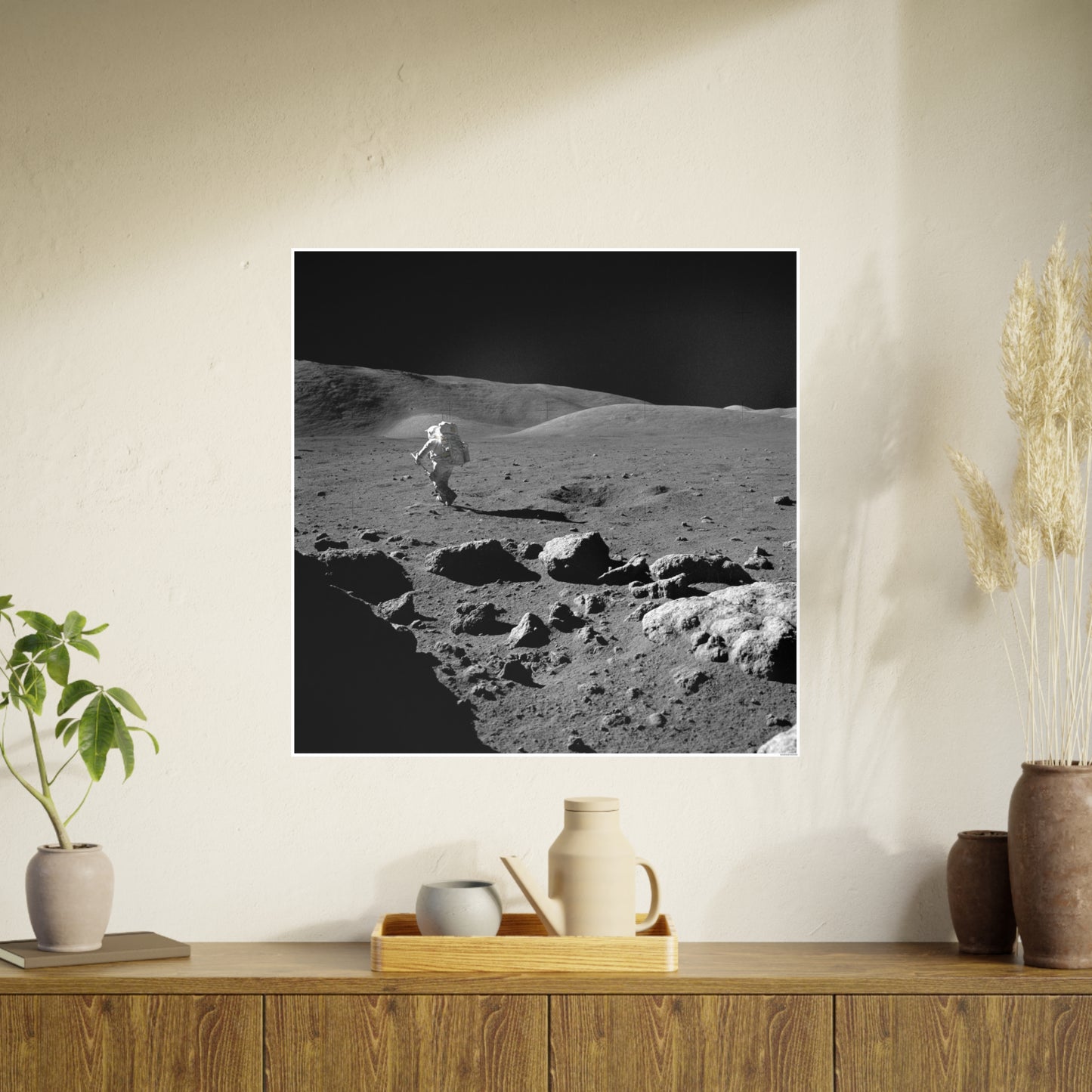 Vintage Moon Poster - Black and White Photo Print for Space Enthusiasts